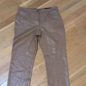 Chico's Metallic Tan Skinny Pants